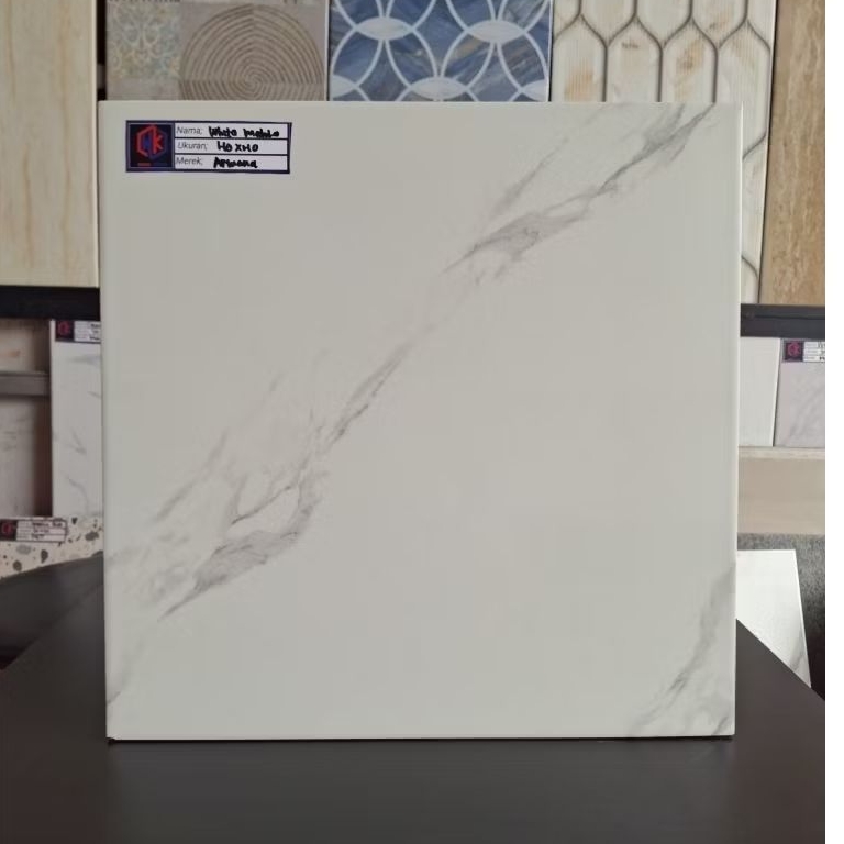 Keramik Lantai 40x40 Mable White || Arwana
