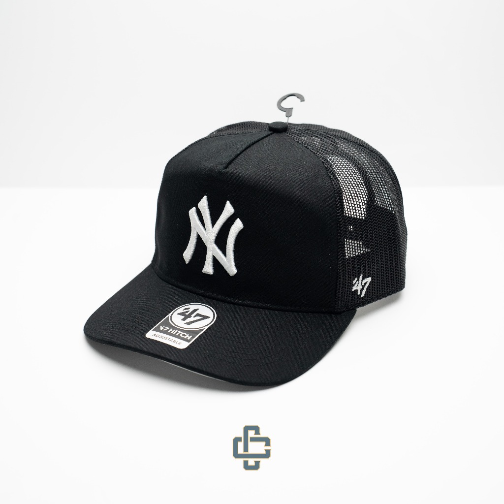TOPI 47 BRAND TRUCKER SNAP ORIGINAL NEW YORK YANKEES BLACK WHITE