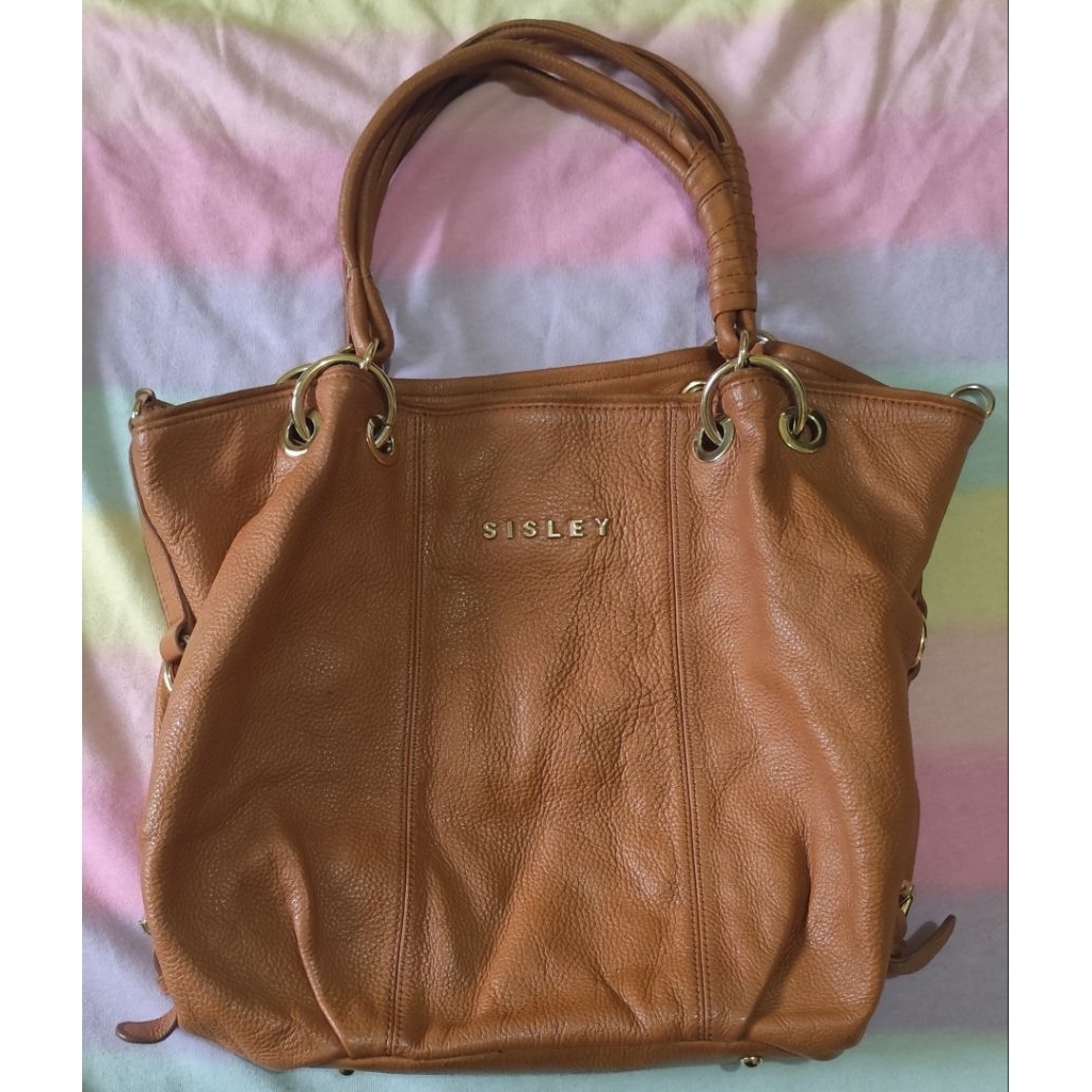 Tas Hobo Sisley Leather Brown Shoulderbag Preloved