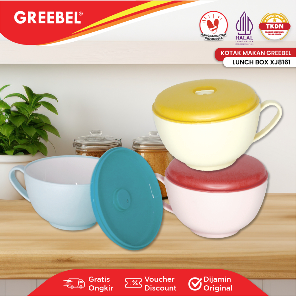 Lunch Box Mangkok Makan Plastik Bentuk Cangkir Bulat / Lunch Box XJ18161 (1PCS)