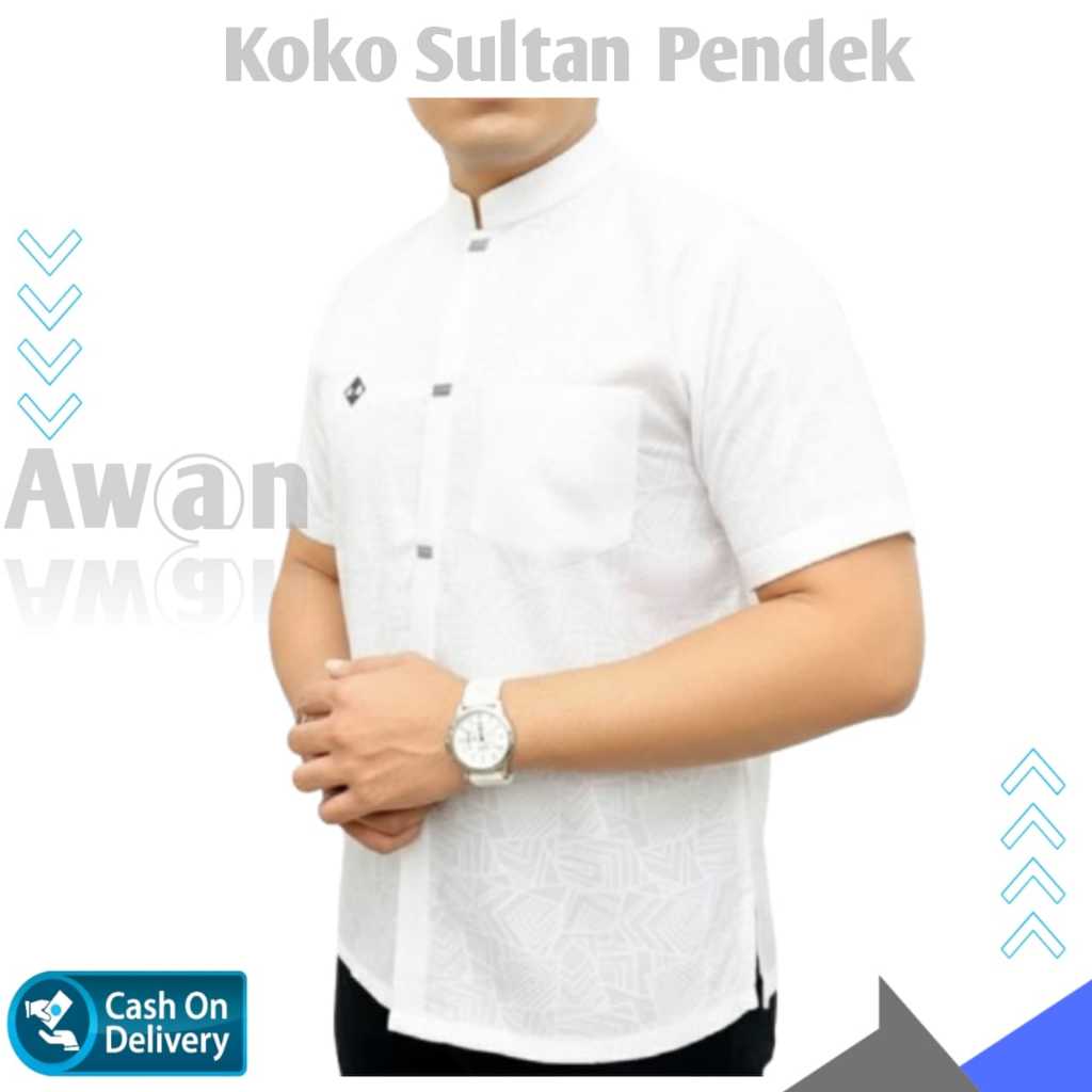 BAJU KEMKO SULTAN EMBOS/Kemeja Koko Sultan Embos Tangan Pendek Pria Dewasa