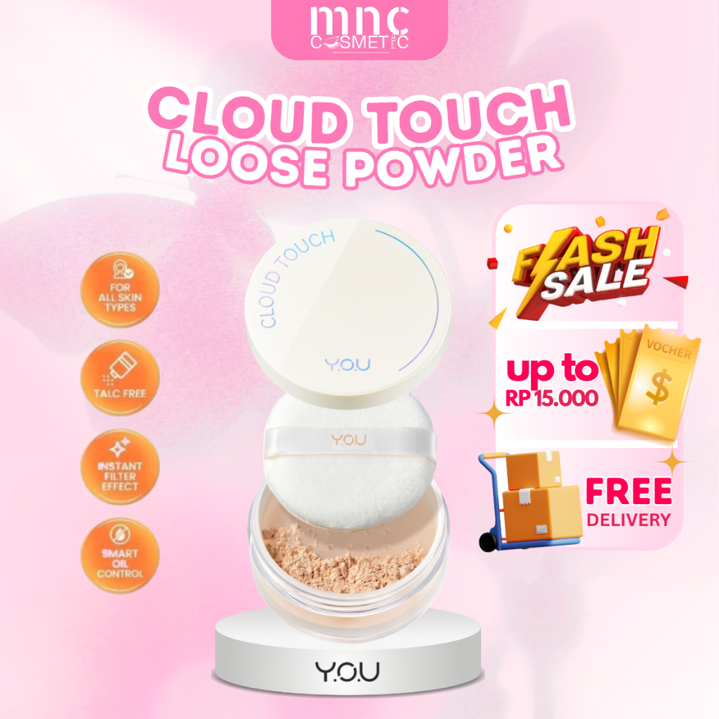YOU Cloud Touch Blurring Filter Loose Powder | Tahan Minyak Kulit Berminyak Smooth Finish