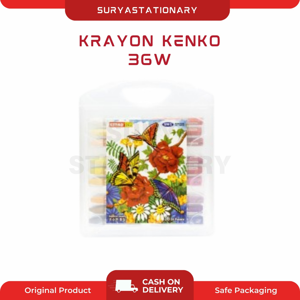 (SET) Crayon Kenko 36 W / Krayon Kenko 36  Warna / Krayon Murah / Crayon Kenko 36 Color Oil Pastel