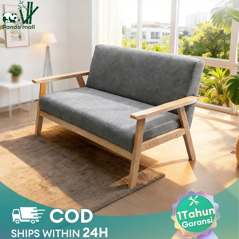 Sofa Ruang Tamu Sofa Santai Sofa bed 3/2/1 Empuk Solid Kursi Ruang kain jepang