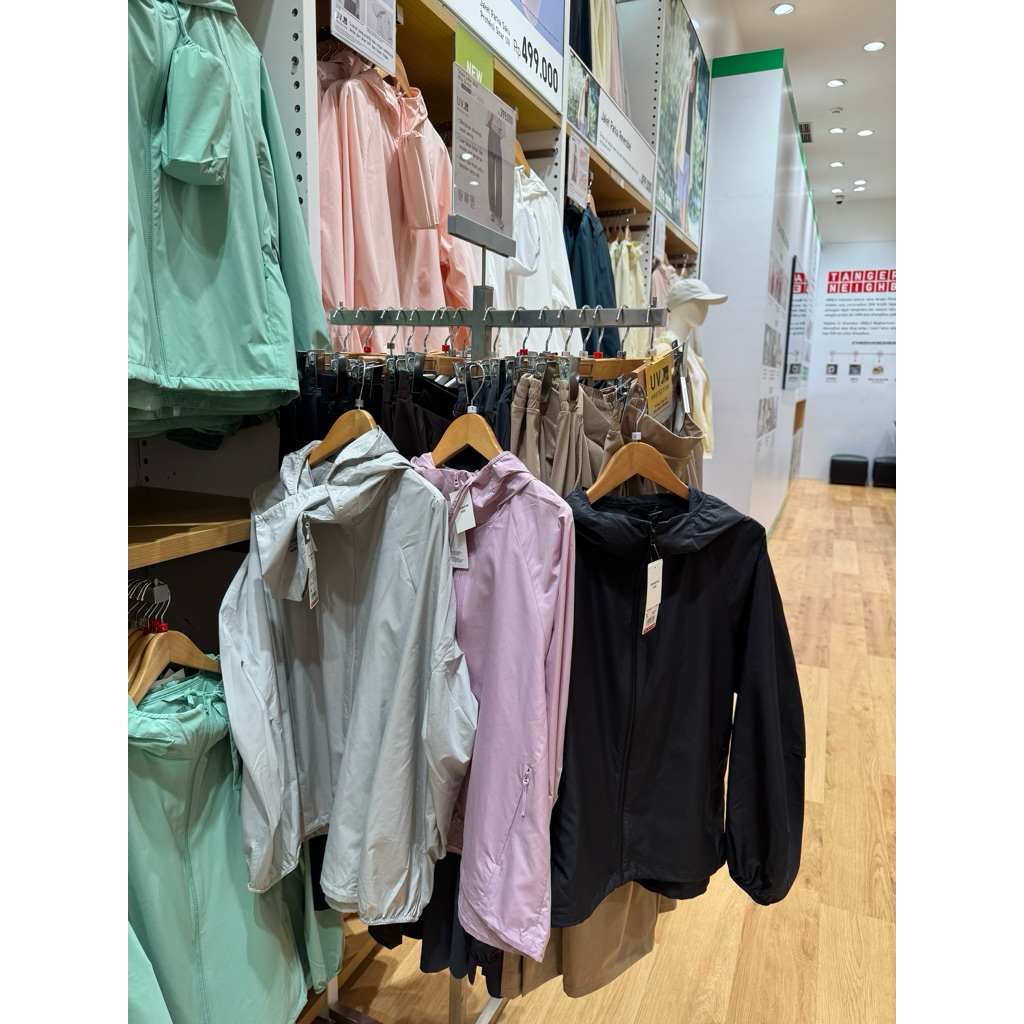 Uniqlo Jaket Parka Saku Proteksi Sinar UV
