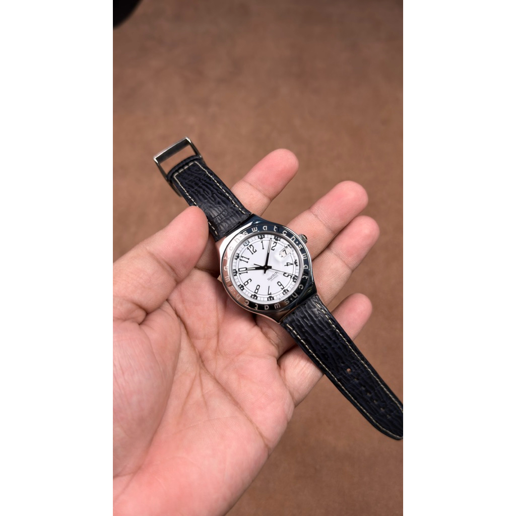 JAM TANGAN PRIA SWATCH IRONY BIG SLATE YGS406 QUARTZ