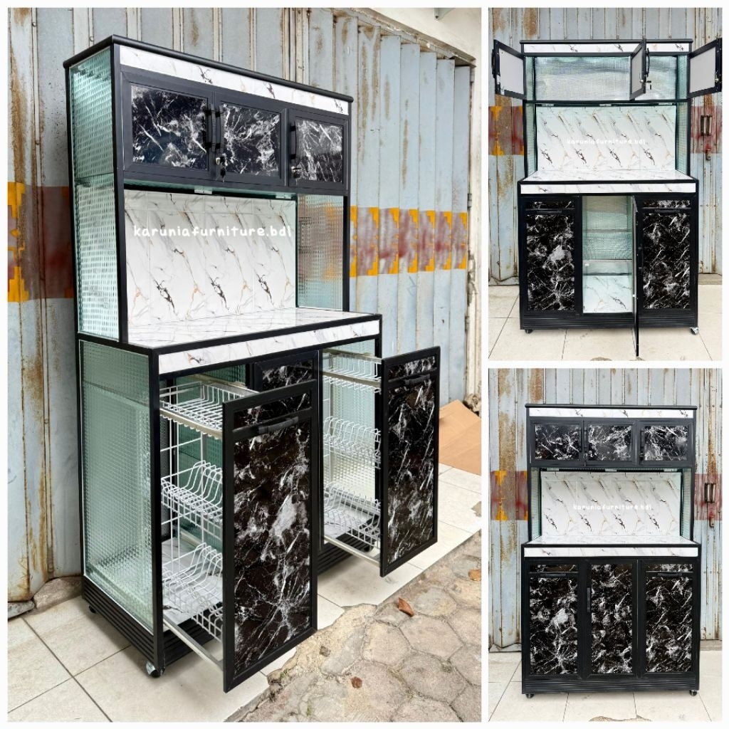 READY RAK PIRING HOLO ALUMINIUM ACP TARIKAN 2 LACI RODA 3 PINTU | FREE ONGKIR BANDAR LAMPUNG