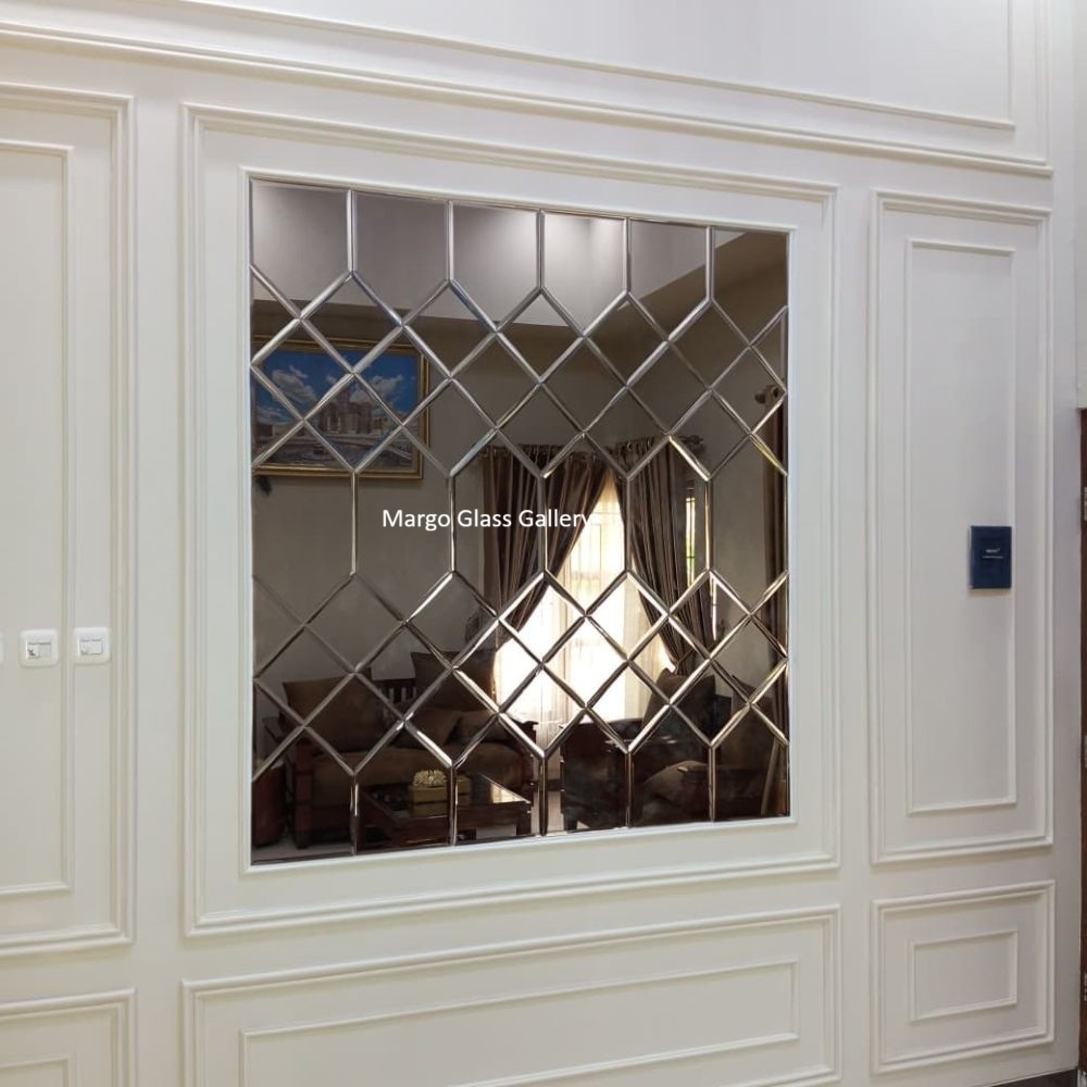 Cermin Bevel Besar  /Kaca Bevel Tempel Dinding/Kaca Cermin Brown Bevel Tempel Dinding Ruang Tamu /Ka