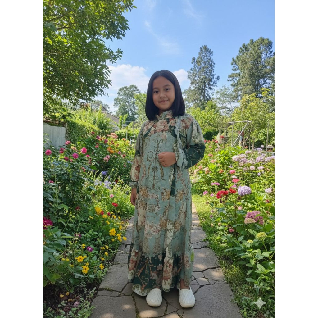 Gamis Anak - Gamis Ceruty Babydoll Printing