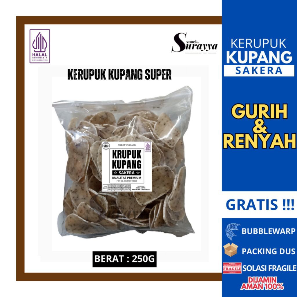 Promo kerupuk kupang mentah 250g kerupuk kupang murah