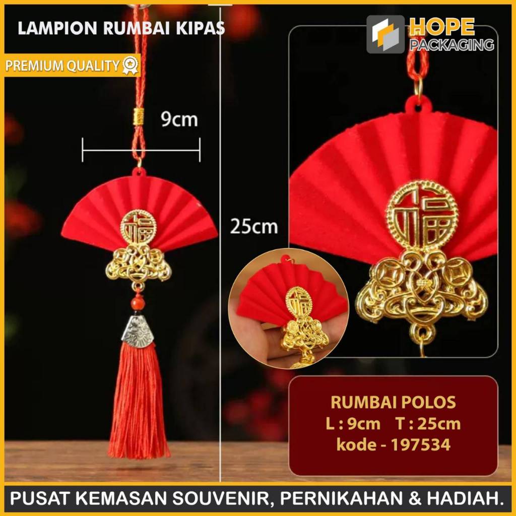 Lampion Rumbai Imlek / Hiasan Imlek / Lampion Beludru / Lampion Plastik Rumbai / Gantungan Imlek Lam