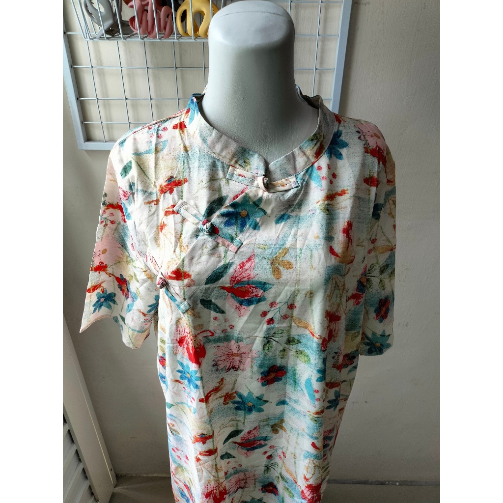 long dress cheongsam-long dress lengan panjang-baju imlek