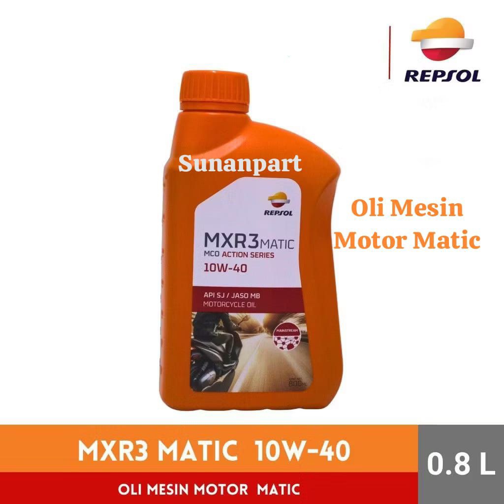 Oli Mesin Repsol MXR3 MATIC 10W-30 10W-40 20W-40 800ml Original Resmi Matic