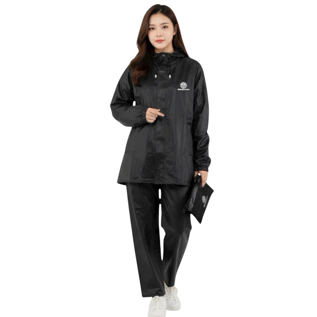 Setelan Jas Hujan Pria Wanita Bahan Tebal Kuat Jahitan Sealing