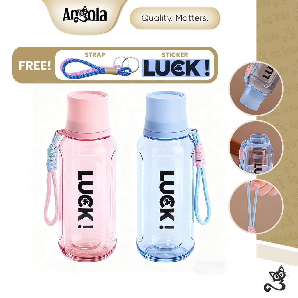 ANGOLA Botol Minum Kaca W28 Glass Drink Bottle / Botol Minum Anak & Dewasa / Botol Minum 500ML