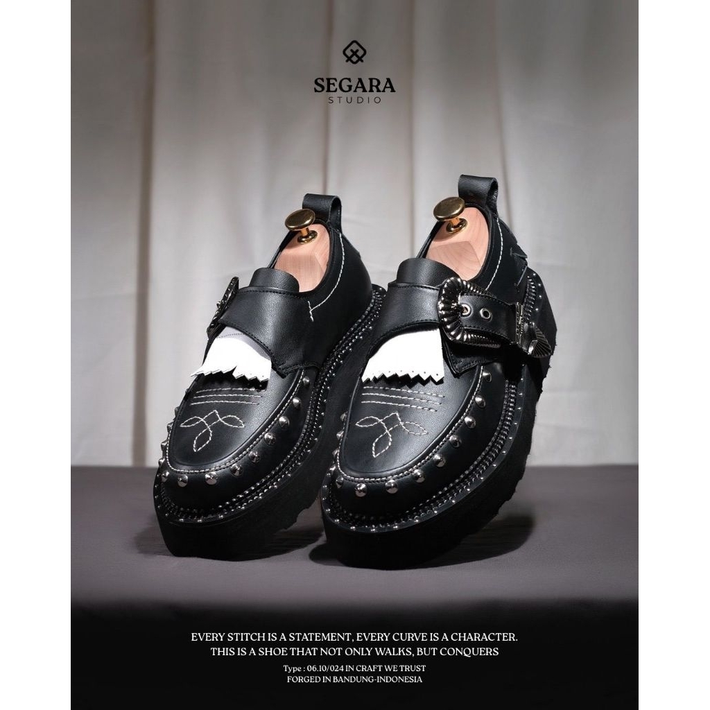 Exodos57 | Segara Sepatu Kulit Vintage  - Guaga gtc Black