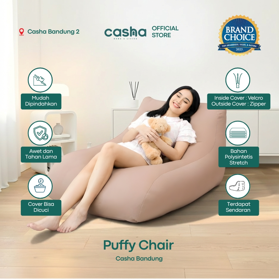 CASHA Puffy Chair - Bean Bag Elastis - Bean Bag Puffy