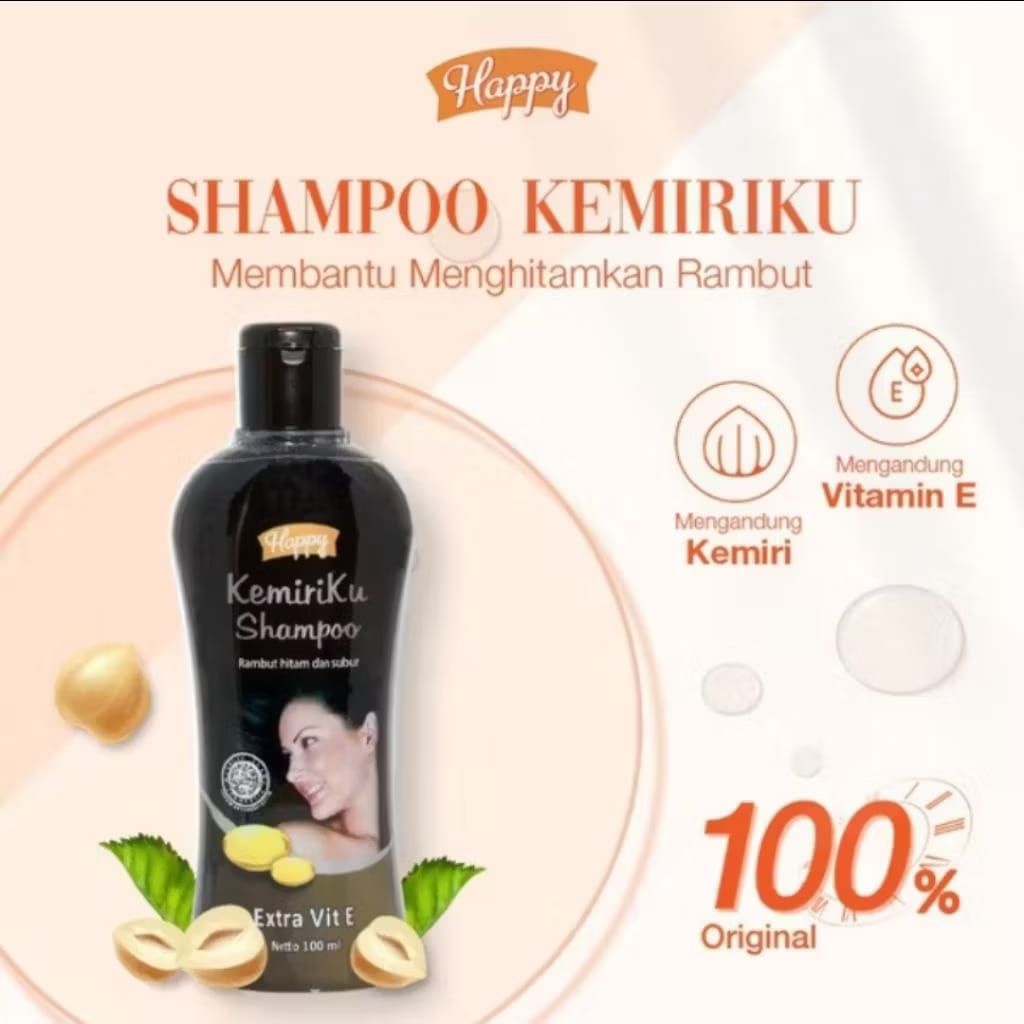 Penghitam Rambut - Happy Kemiriku Shampoo 100ml - Happy shampoo Kemiriku Happy Kemiri Shampoo