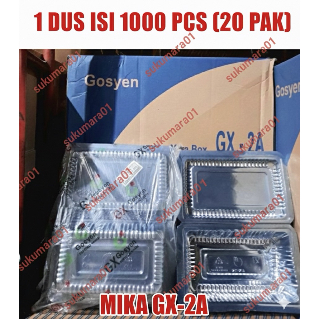 GROSIR Mika 2 Gosyen GX-2A 1 Dus 20 PAK (1000 pcs) Bening dan Tebal