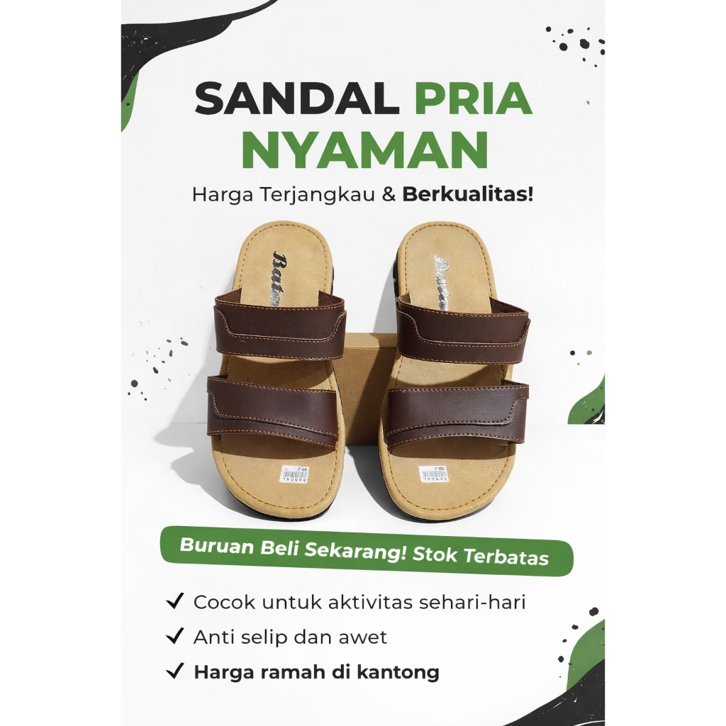 Bata Salvador Ban 2 Sandal selop Pria wanita -Warna  Krim & Tan  Ukuran 39-43 Terbaru
