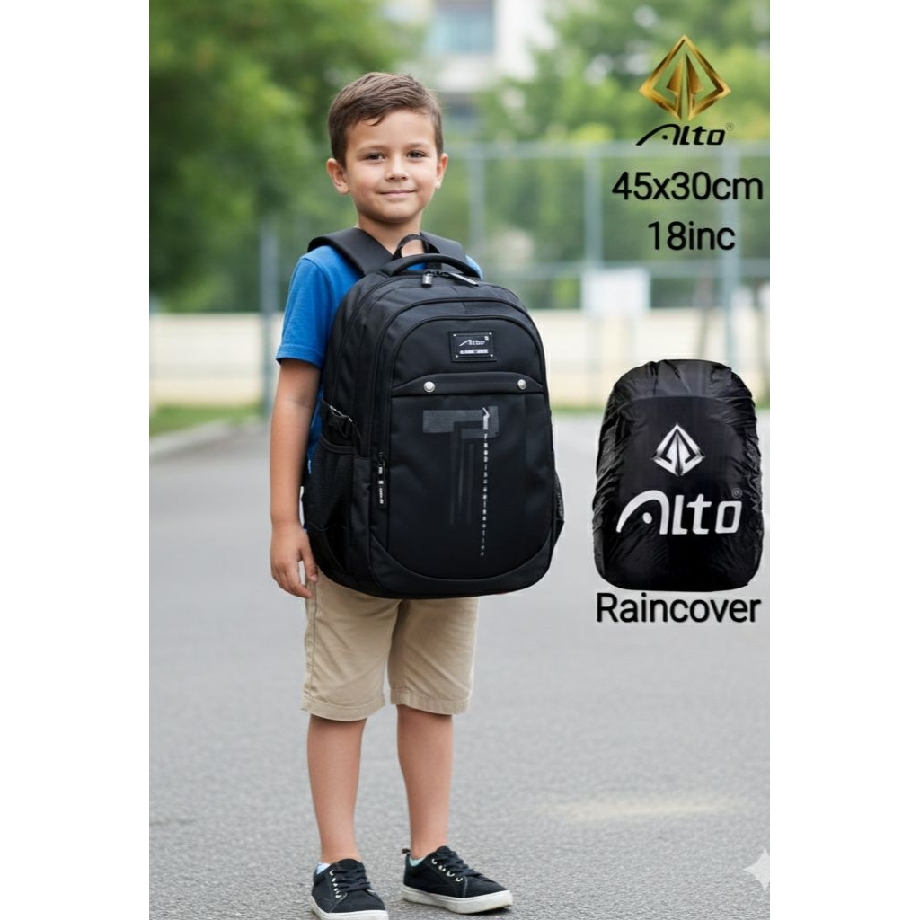 TAS RANSEL sekolah anak SD SMP SMA alto original tas gendong tas punggung backpack tas hitam Alto pr