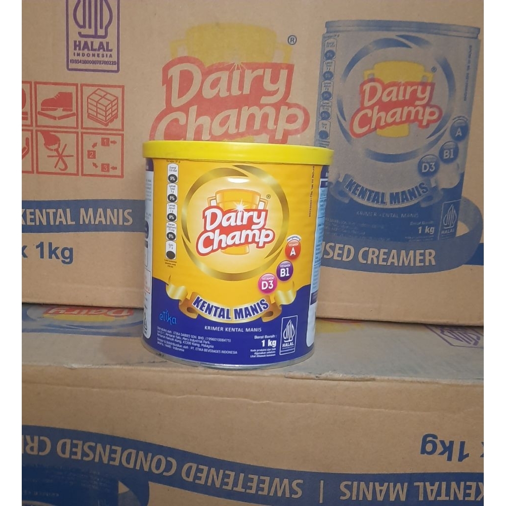 Susu Krimer Kental Manis Dairy Champ 1kg Kaleng Dus