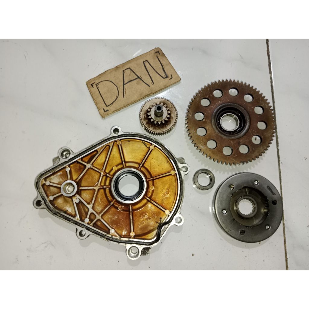 gigi stater set mio j 115 gigi penghantar dobel stater mio j ori lepasan