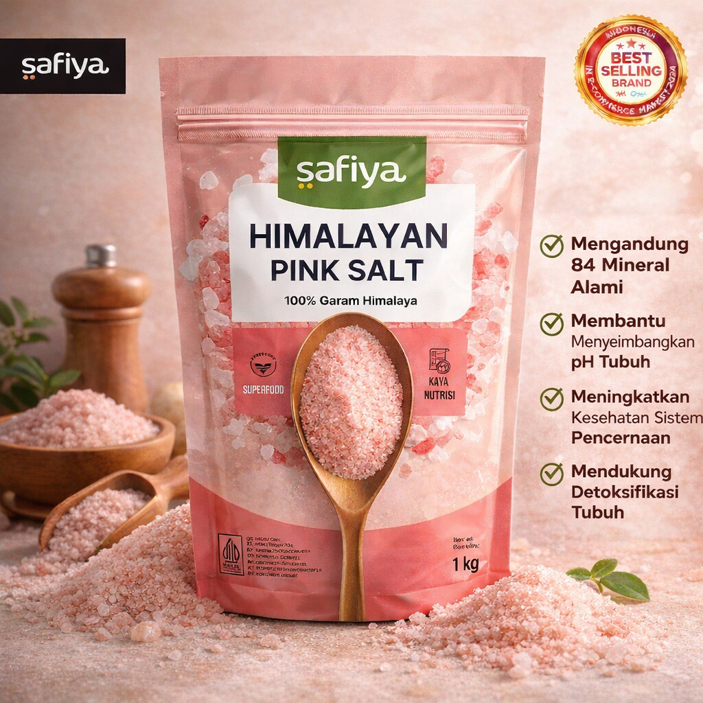 Safiya Garam Himalaya 1 Kg Pink Himalayan Salt Original