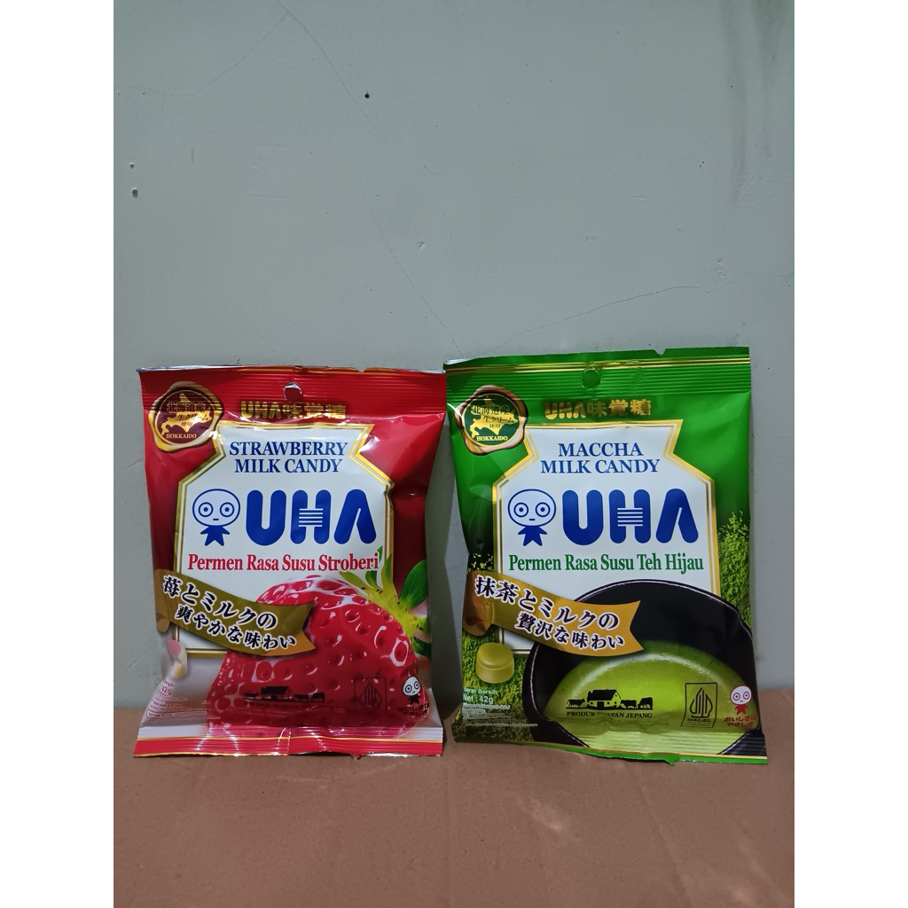 UHA Candy Matcha Milk, Strawberry Milk 41gr