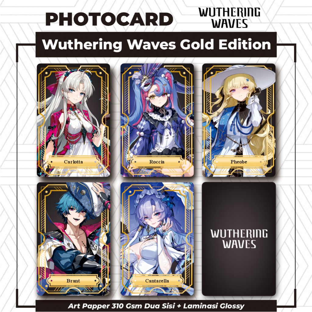 PHOTOCARD WUTHERING WAVES GOLD FRAME EDITION LAMINASI GLOSSY 2 SISI