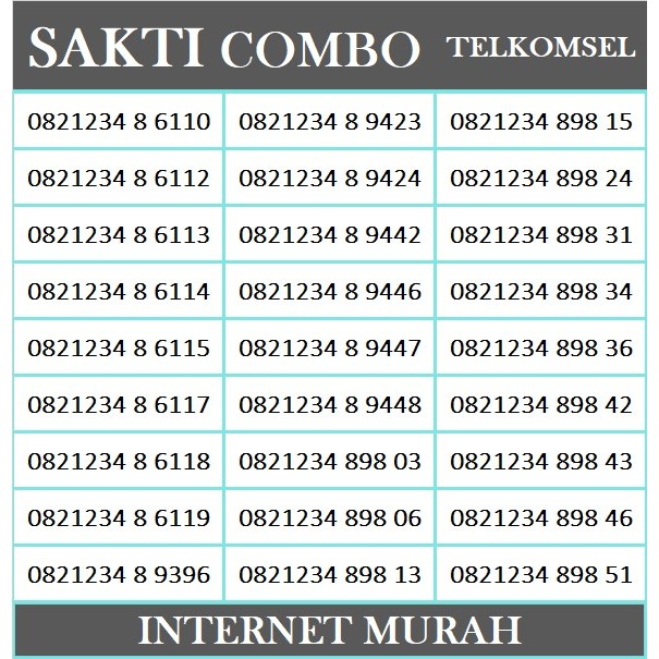 Kartu Perdana Nomor Cantik Telkomsel Sakti Combo 4G Suport 5G # combo5