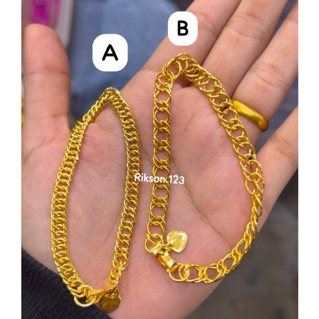 gelang rantai penang replika emas 24k mirip asli cantik