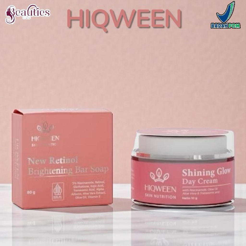 HIQWEEN RETINOL BRIGHTENING SOAP + SHINNING GLOW DAY CREAM [SABUN + DAY KRIM]