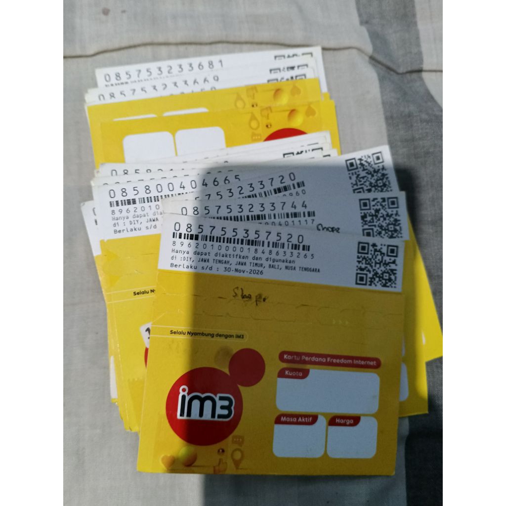 kartu IM3 sudah registrasi