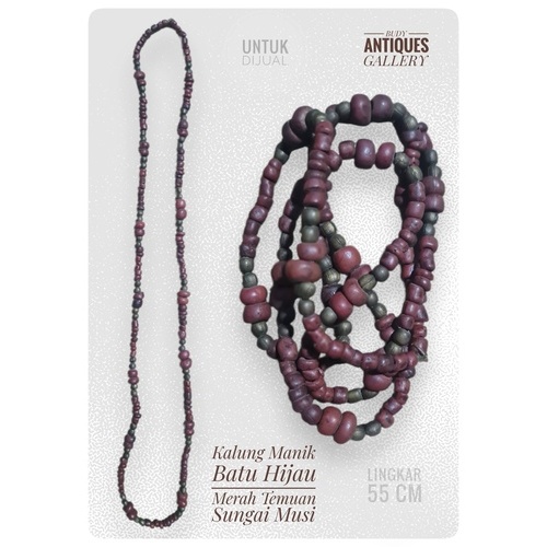 Kalung Manik Kuno Batu Merah Hijau Temuan Musi