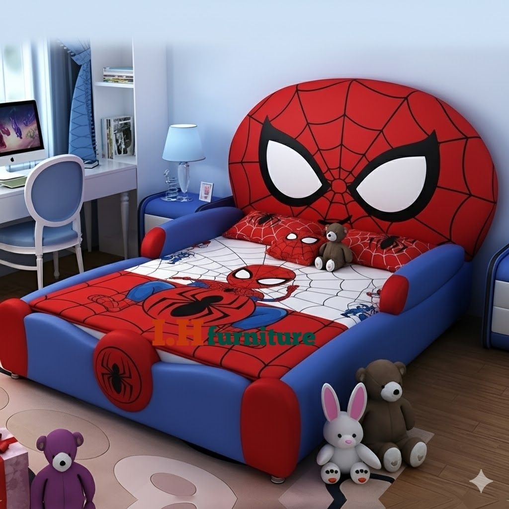 Tempat tidur anak cowok , tempat tidur karakter superhero