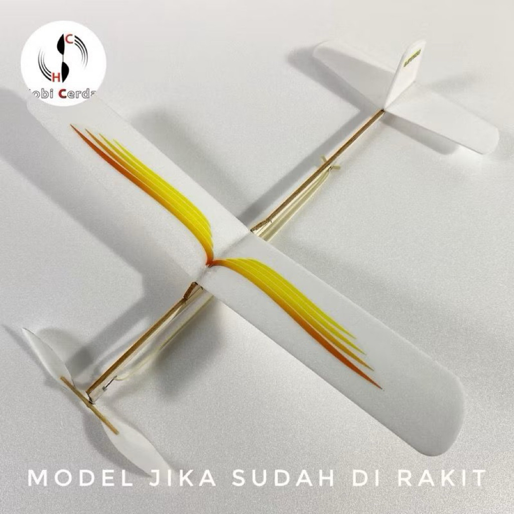 Kit Pesawat Tenaga Karet Lutino Baling-Baling 3D Print