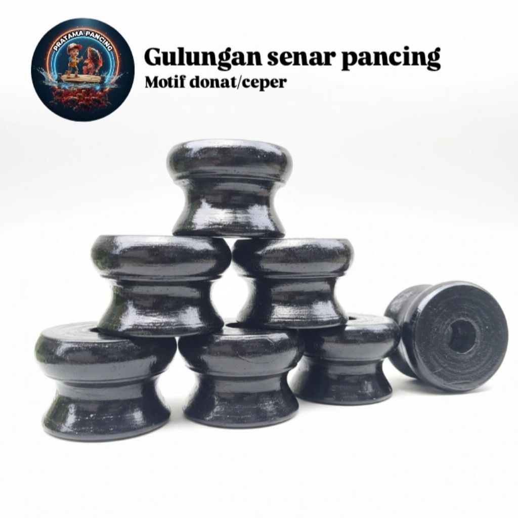 golong pancing kayu joran timbang motif donat