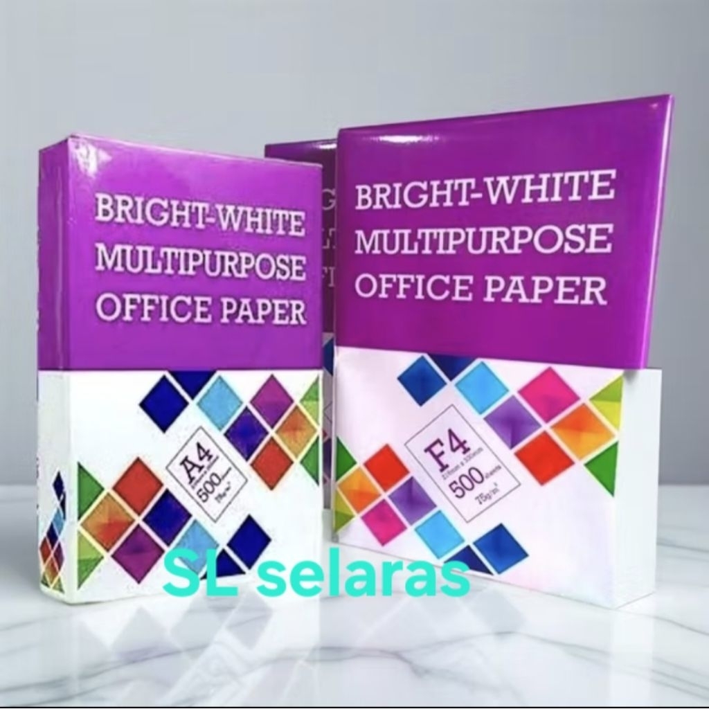 KERTAS A4 1 RIM ISI 500 LEMBAR 210MM X 297MM MEREK BMO (BRIGHT-WHITE MULTIPURPOSE OFFICE PAPER) HIGH