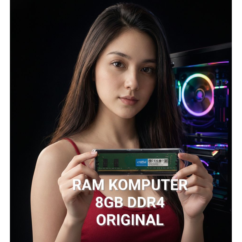 RAM PC CRUCIAL DDR4 8GB PC2666 ORI RAM KOMPUTER DDR4 8GB LONGDIMM