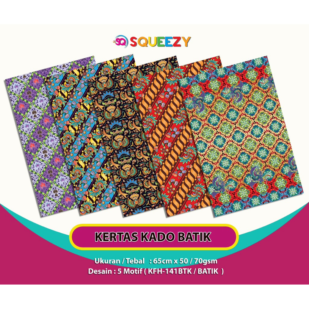 [5 LEMBAR ] Kertas Kado BATIK - Bungkus Hampers Parcel Lebaran / Elegant Classic Mewah Modern Aethet