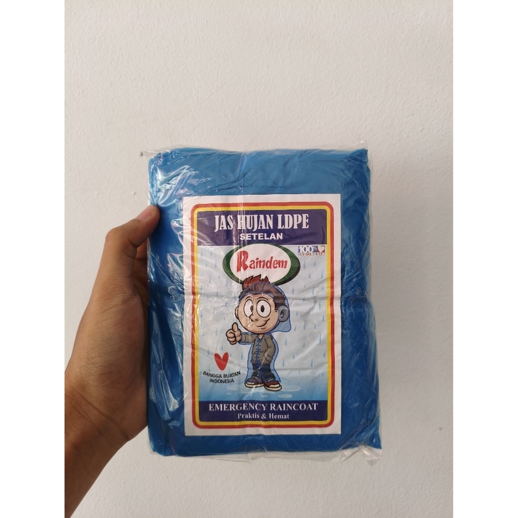 Jas Hujan Plastik Stelan LDPE | Jas Hujan Plastik Stelan Baju dan Celana
