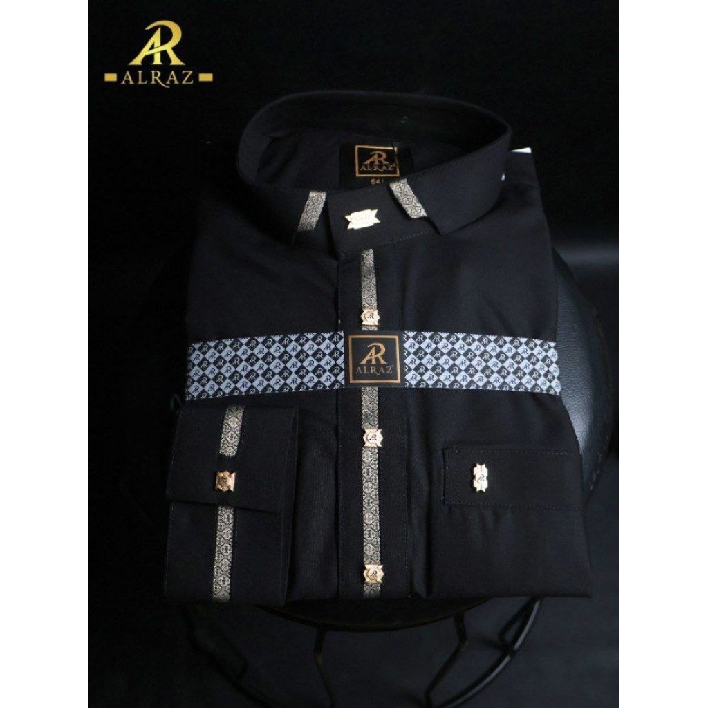 BEST SELLER | Jubah / Gamis Pria Muslim Dewasa AL RAZ Model Al Baithar Hitam Premium | Lengan Panjan