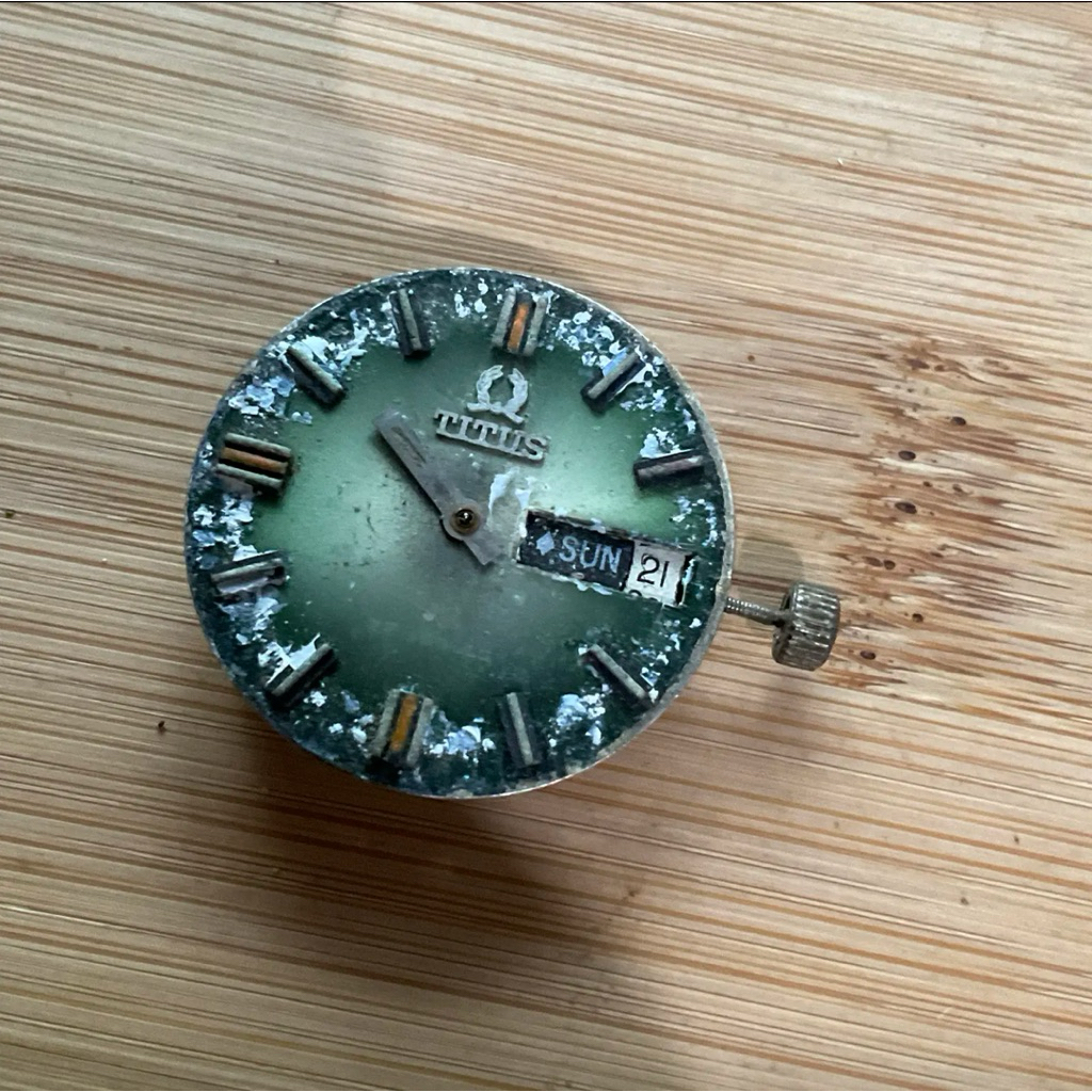 Mesin Jam Tangan Titus Kuning Vintage TITUS Matic Cal 806 25j Mens Automatic Watch