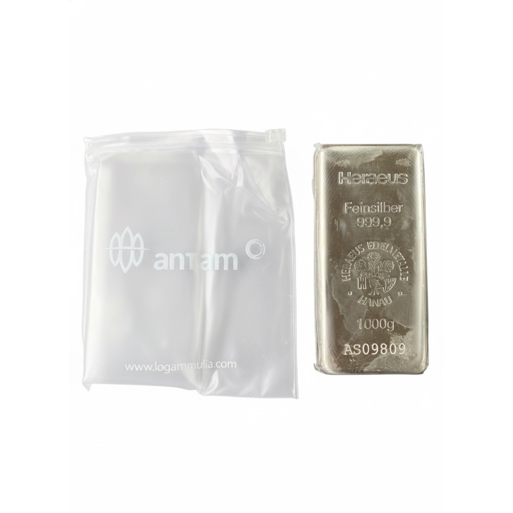 Perak Batangan Heraeus 1kg Silver Bar 1000g Fine Silver 999.9 Original