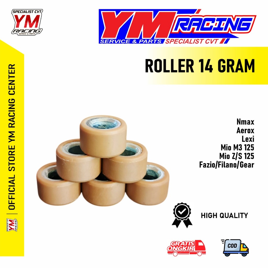ROLLER NMAX 14 GRAM 1 SET ISI 6 BUTIR ( GEAR / FILANO ) / ROLLER M3 14 G | ROLLER AEROX 14GRAM ( ROL