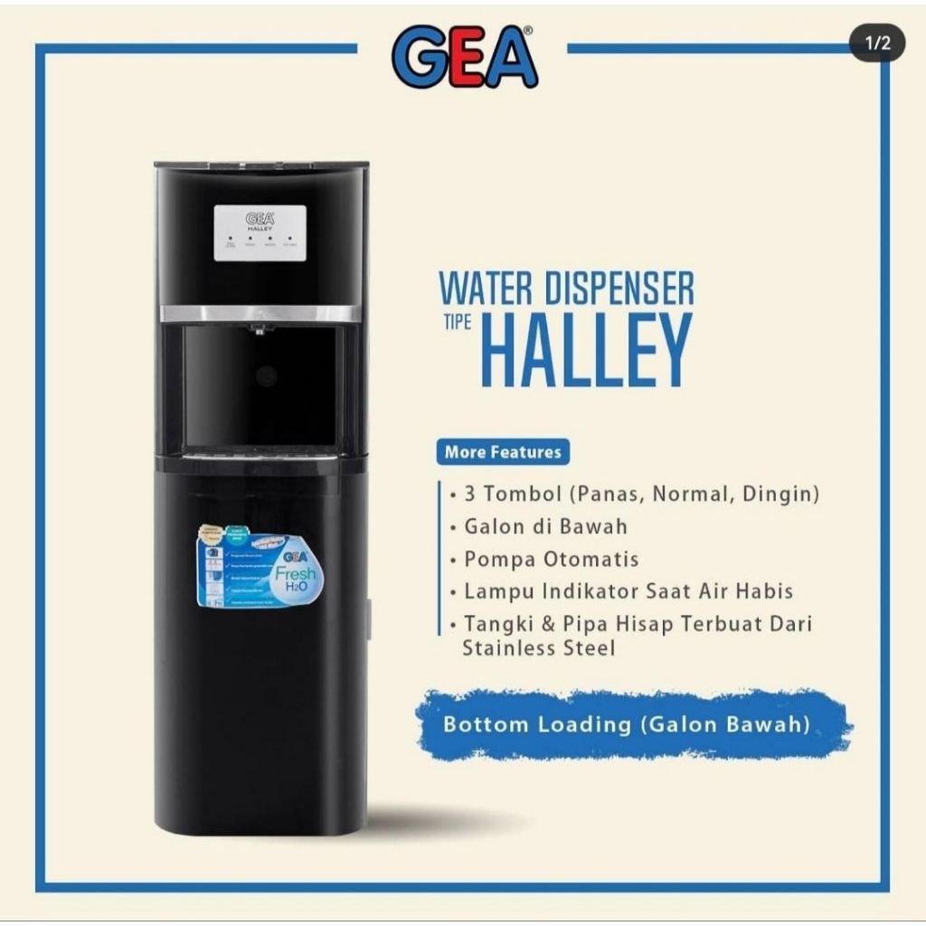 DISPENSER GALON BAWAH GEA KOMPRESOR HALLEY