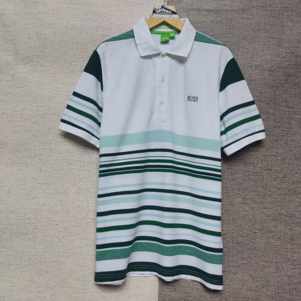 Kaos polo shirt HUGO BOSS Striped Sallur Size XL