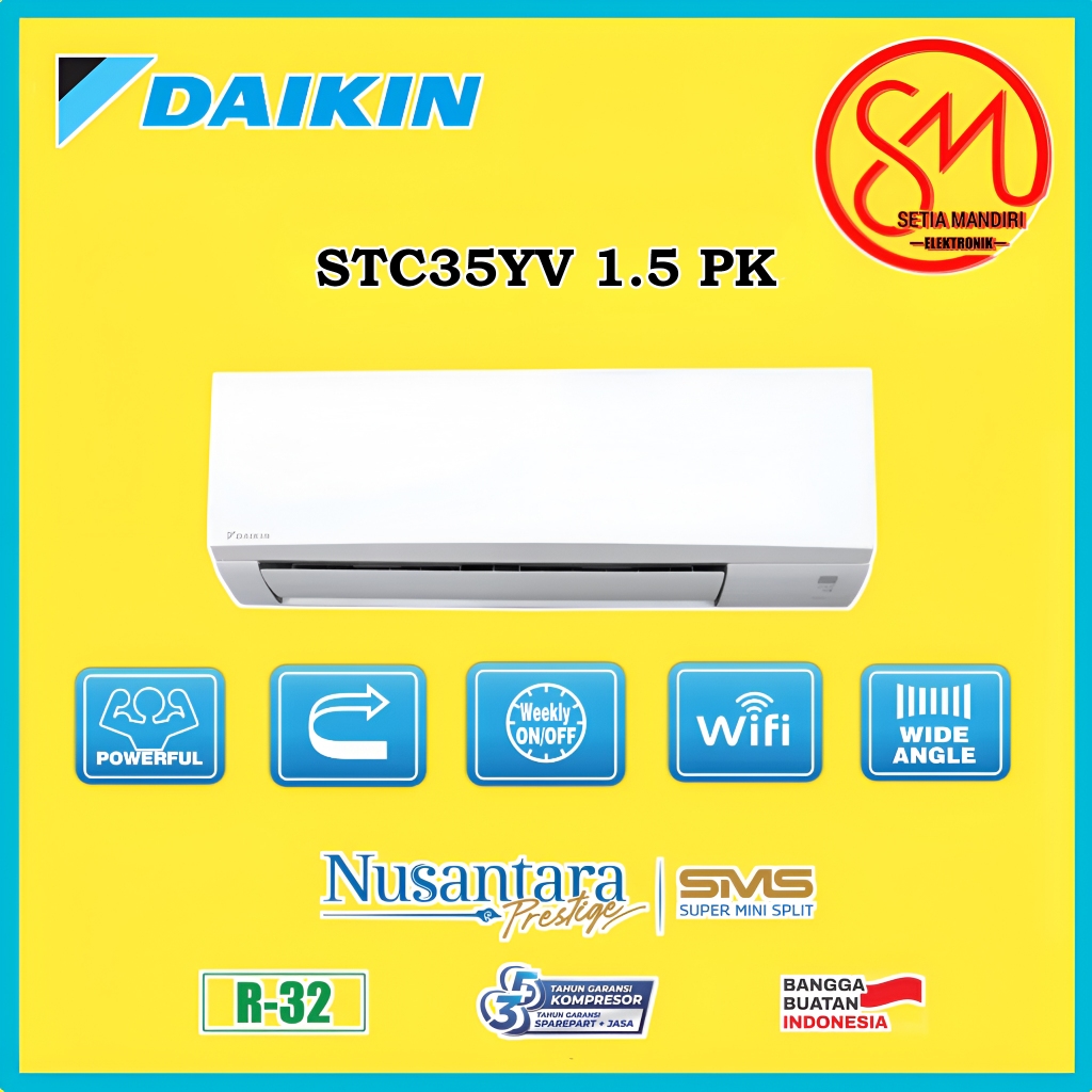 AC DAIKIN 1,5 PK STC35YV Split Standard Nusantara Prestige Series Made in Indonesia Garansi 5 Tahun
