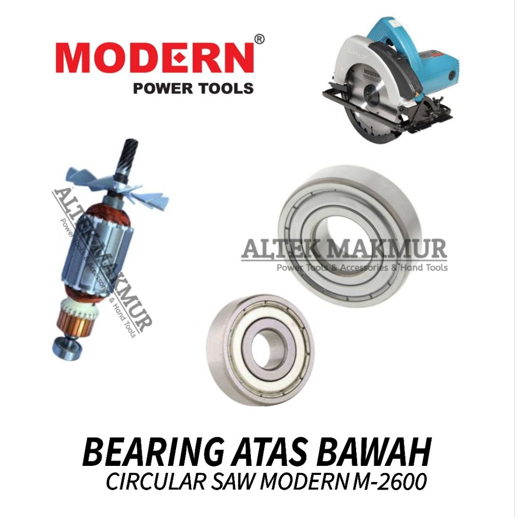 Sparepart Bearing Set Mesin Circular Saw Modern M-2600 / M-2600L / Bering Armature Set Depan Dan Bel